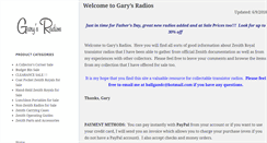 Desktop Screenshot of garysradios.com